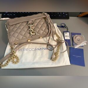 Rebecca Minkoff Quilted Beige Crossbody Bag